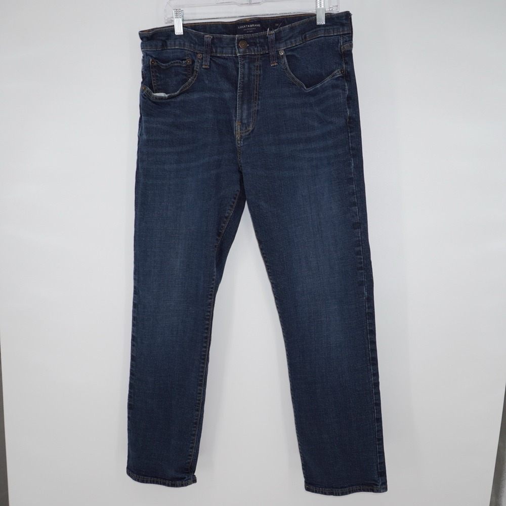 Lucky Brand Mens Straight Leg Jeans Dark Denim‎ Classic Casual Everyday 34x32